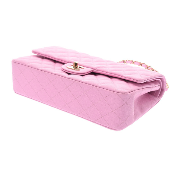 CHANEL Chanel matelasse W flap chain shoulder 25 pink ladies caviar skin bag - Picture 5 of 12